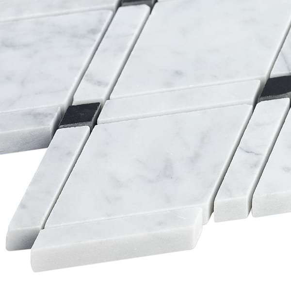 Imperial Pavo Gray Blend Polished Marble Mosaic Tile