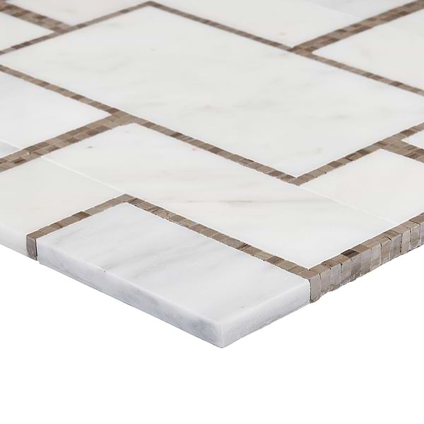 Cul De Sac Athens Gray & Asian Statuary Marble Mosaic Tile