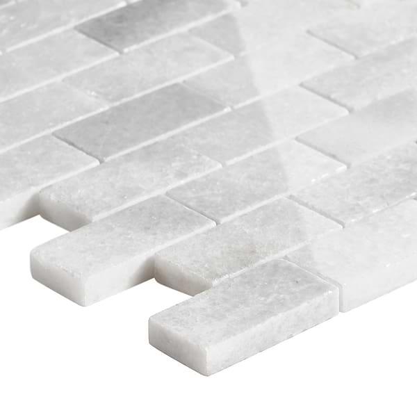 Biarritz White 1x2 Polished Marble Mosaic