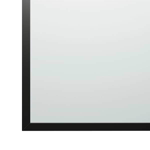 Finestra 34x74" Reversible Fixed Shower Door with Large Grid Clear Glass in Matte Black