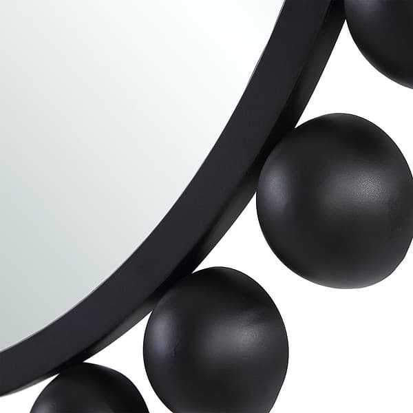 Orly Matte Black 34" Round Mirror
