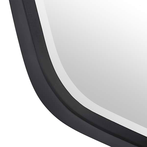 Ayelet Matte Black 22x36" Geometric Mirror