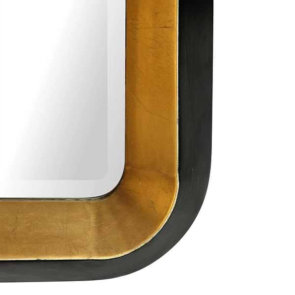 Neva Black and Gold 28x42" Rectangle Mirror