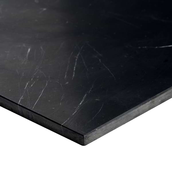 Alterno Black Silk and Bianco Carrara White 12x12 Honed Marble Checkerboard Tile