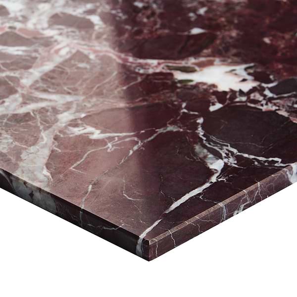 Alterno Black Silk and Rosso Levanto Red 12x12 Polished Marble Checkerboard Tile