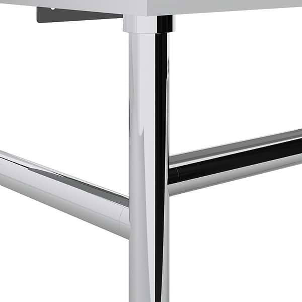 Apollo Polished Chrome 39" Single Console with No Hole White Ceramic Top