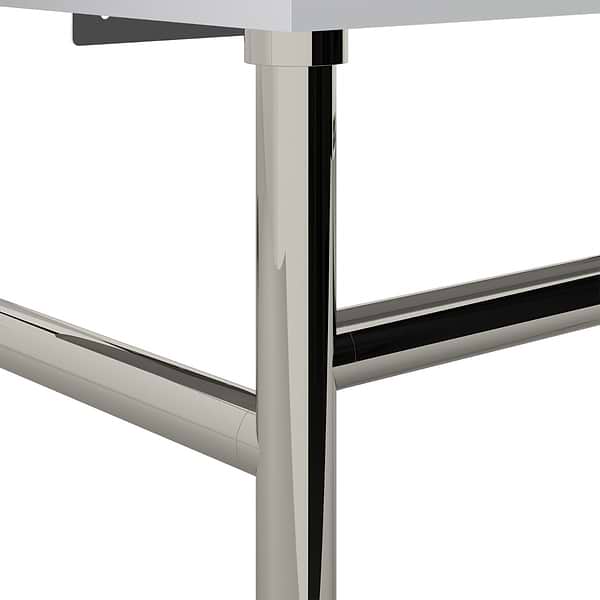 Apollo Polished Nickel 39" Single Console with No Hole White Ceramic Top