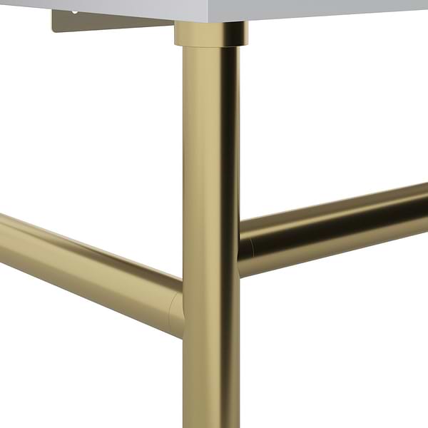 Apollo Brushed Brass 39" Single Console with No Hole White Ceramic Top