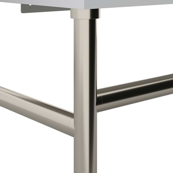 Apollo Brushed Nickel 39" Single Console with No Hole White Ceramic Top