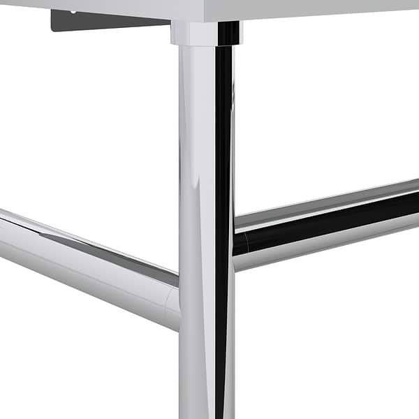 Apollo Polished Chrome 39" Single Console with Single Hole White Ceramic Top