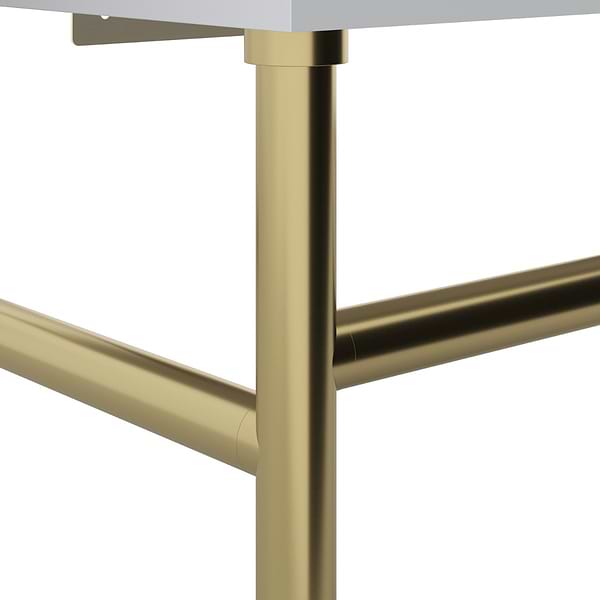 Apollo Brushed Brass 39" Single Console with Single Hole White Ceramic Top