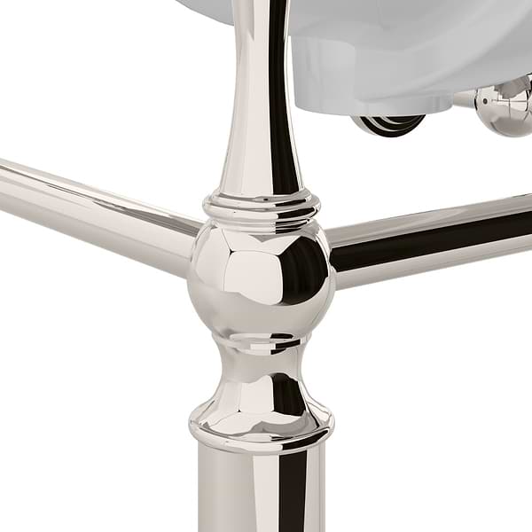 Napoleon Polished Nickel 19" Single Console with Carrara Marble Top Rectangle Sink and Backsplash