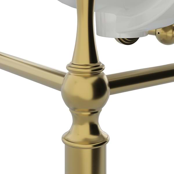 Napoleon Brushed Brass 19" Single Console with Carrara Marble Top Rectangle Sink and Backsplash