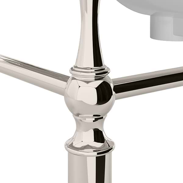 Napoleon Polished Nickel 36" Single Console with Carrara Marble Top Oval Sink and Backsplash