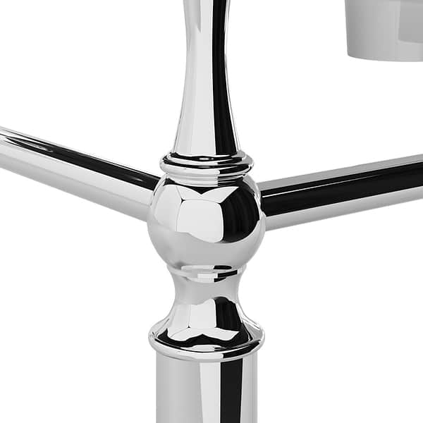 Napoleon Polished Chrome 36" Single Console with Black Granite Top Rectangle Sink and Backsplash