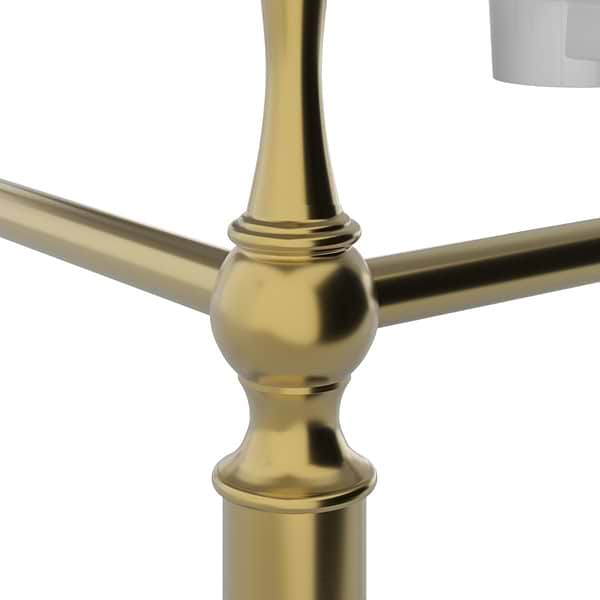 Napoleon Brushed Brass 36" Single Console with Black Granite Top Rectangle Sink and Backsplash