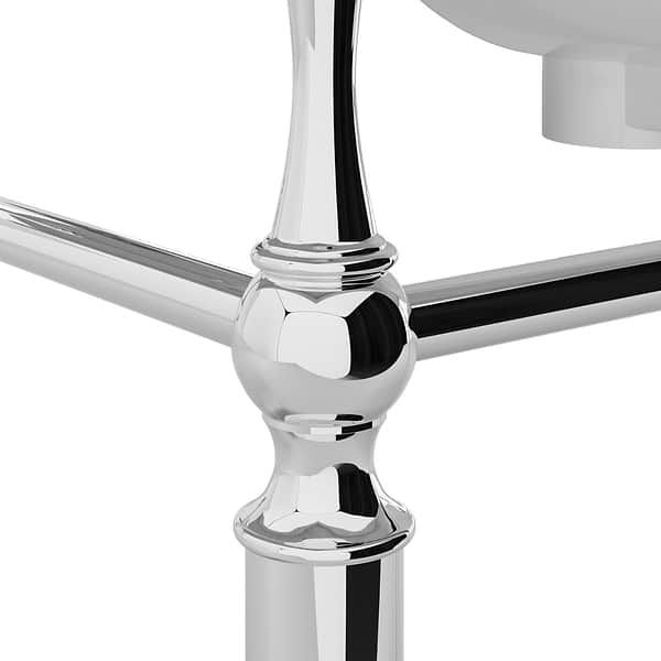 Napoleon Polished Chrome 30" Single Console with White Marble Top Oval Sink and Side Splash