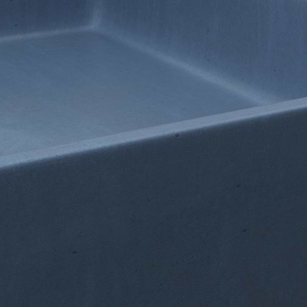 Yarra Denim Blue 16" Concrete Square Floating Sink by mudd.concrete