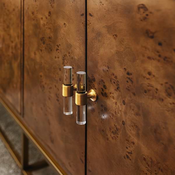 Kaia 60" Burl Wood Double Vanity with Cararra Marble Top