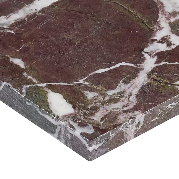 Alaris Lovina Gray 12" Octagon with Rosso Levanto Dot Honed Marble Tile