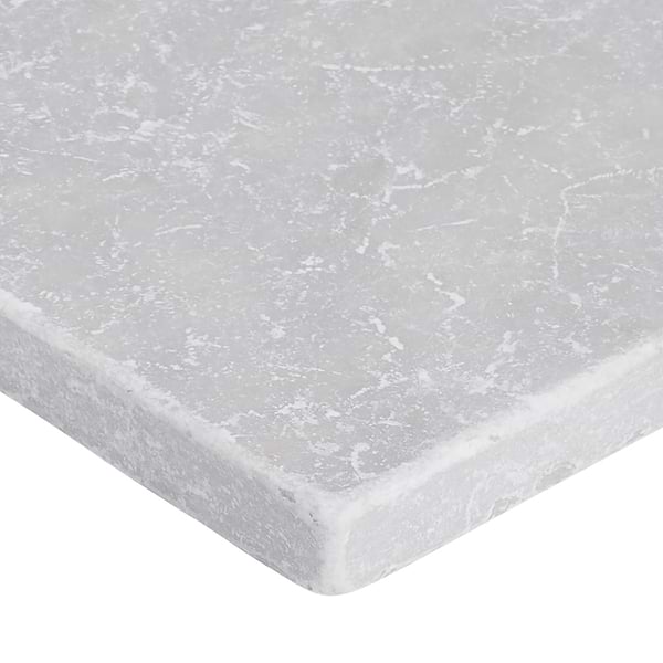 Alaris Rosso Levanto 8" Octagon with Earth Gray Dot Tumbled Marble Tile