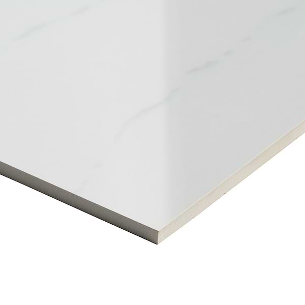 Fortunato Calacatta White and Marfil Beige 12x12 Polished Porcelain Checkerboard Tile