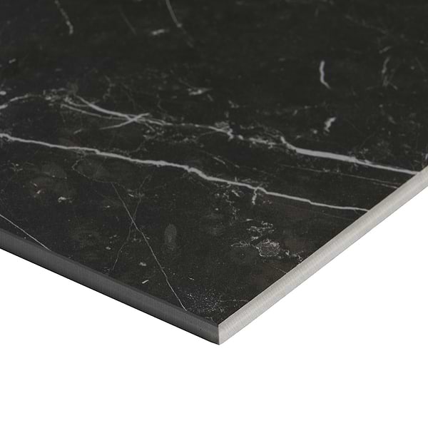 Fortunato Amani Gray and Nero Marquina Black 12x12 Matte Porcelain Checkerboard Tile