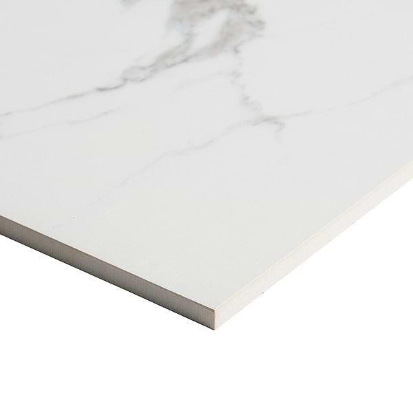 Fortunato Calacatta White and Nero Marquina Black 12x12 Matte Porcelain Checkerboard Tile