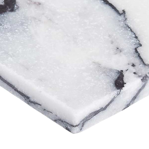 Alaris Glacier White 8" Octagon with Lilac Dot Tumbled Marble Tile