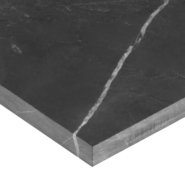 Alaris Crema Ella 12" Octagon with Black Silk and Earth Gray Dot Honed Marble Tile