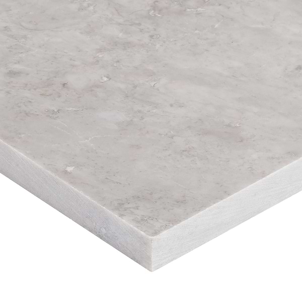 Alaris Glacier White 12" Octagon with Earth Gray Dot Honed Marble Tile