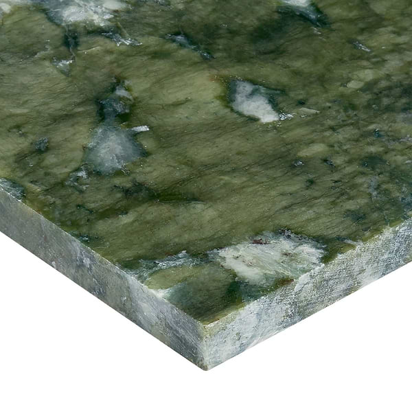 Alaris Glacier White 12" Octagon with Verde Dot Honed Marble Tile