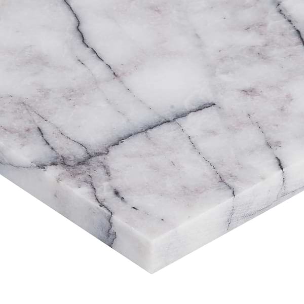 Alaris Glacier White 12" Octagon with Lilac Dot Honed Marble Tile