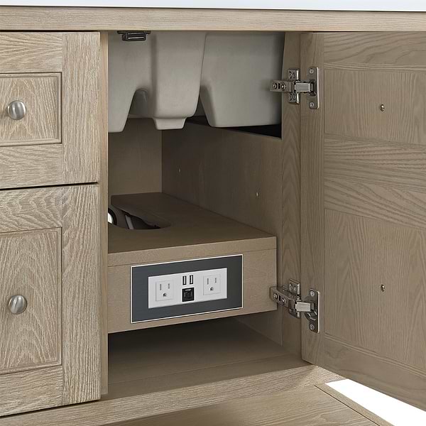 James Martin Vanities Breckenridge Whitewashed Oak 36" Single Vanity with Carrara Marble Top