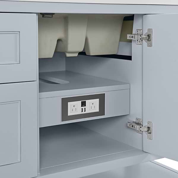 James Martin Vanities Breckenridge Serenity Blue 48" Single Vanity with Carrara Marble Top