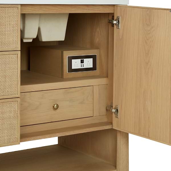 James Martin Vanities Solene Seaside Oak 72" Double Vanity without Top