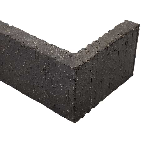 Brownstone Charcoal Black 2x7 Textured Wire Cut Clay Thin Brick Corner