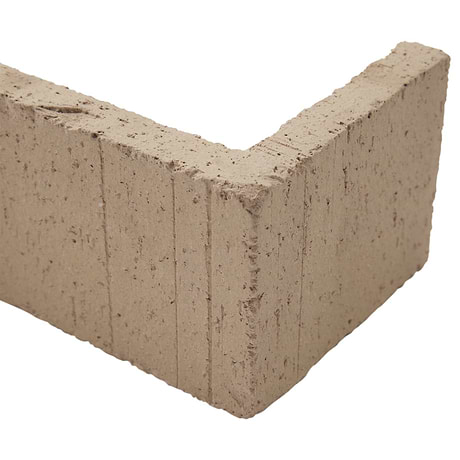 Brownstone Gray 3x7 Tumbled Wire Cut Clay Corner Thin Brick Tile