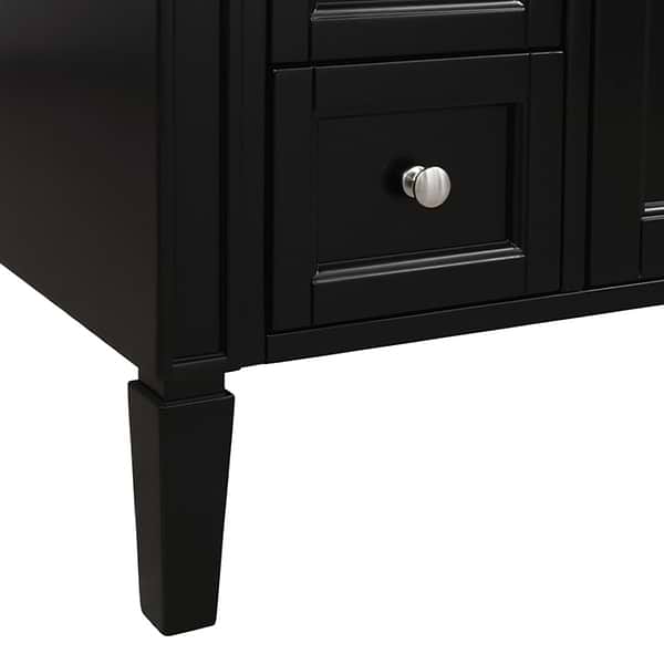 Montair Black 36" Single Vanity With Carrara White Marble Top