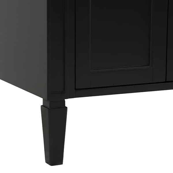 Montair Black 60" Double Vanity With Carrara White Marble Top