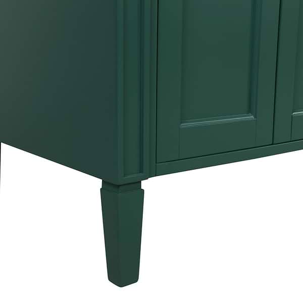 Montair Green 60" Double Vanity With Carrara White Marble Top