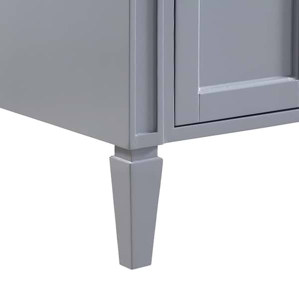 Montair Gray 60" Double Vanity With Carrara White Marble Top