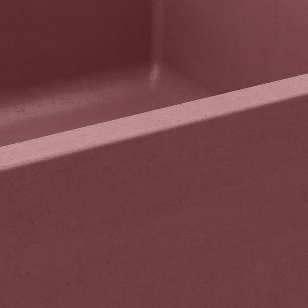 Kuba Berry Pink 14" Concrete Square Floating Sink by mudd.concrete