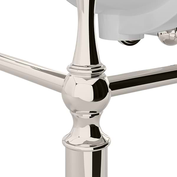 Napoleon Polished Nickel 20" Single Console with White Ceramic Top and Rectangle Sink