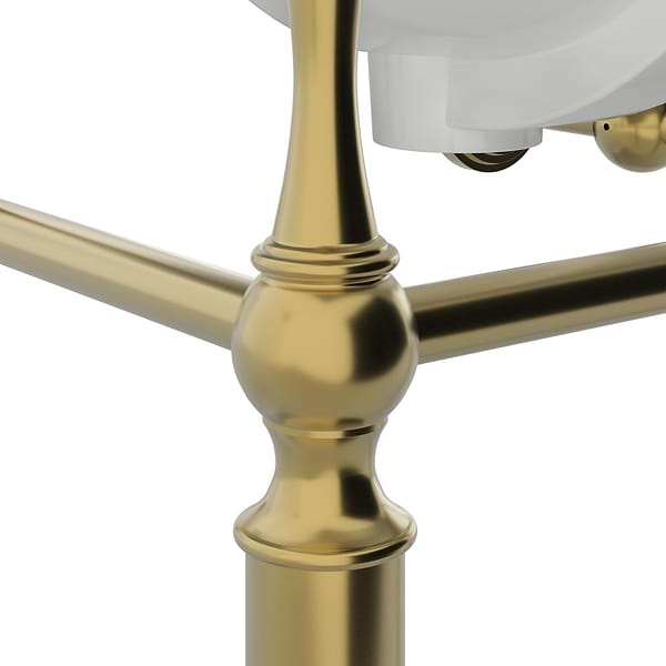 Napoleon Brushed Brass 31" Single Console with White Ceramic Top and Oval Sink