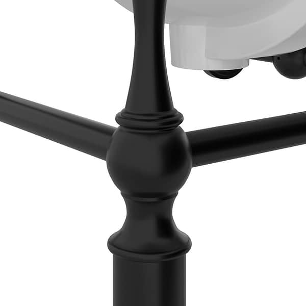 Napoleon Matte Black 31" Single Console with White Ceramic Top and Oval Sink