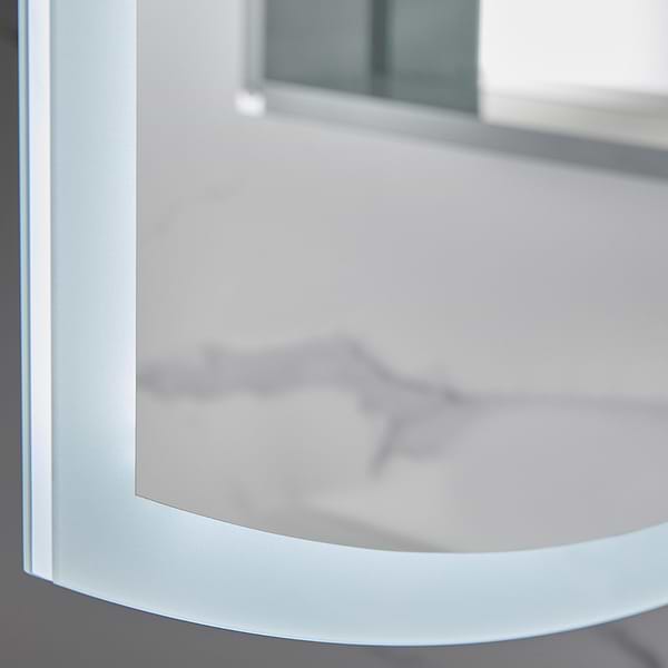 Radium Silver 24x38" Rectangle Recessed or Wall Mounted Left-Hand LED Medicine Cabinet with Mirror in Silver, View 4, open zoomed image