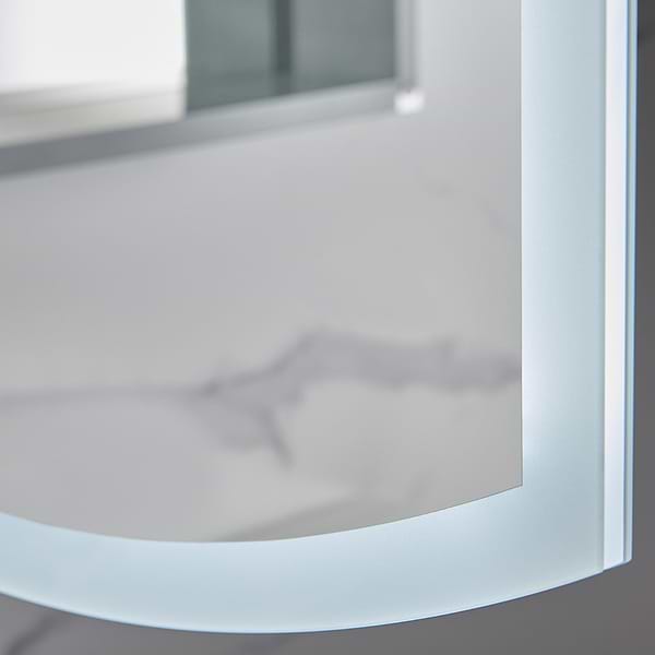 Radium Silver 24x38" Rectangle Recessed or Wall Mounted Right-Hand LED Medicine Cabinet with Mirror in Silver, View 4, open zoomed image