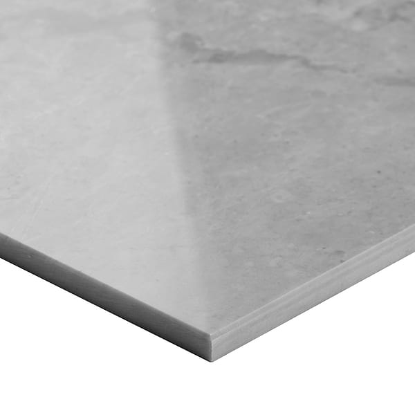 Alterno Biarritz White and Earth Gray 12x12 Polished Marble Checkerboard Tile