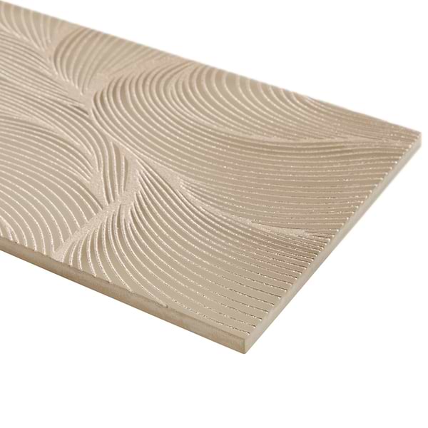 Sonya Waves Bronze 6x16 Frosted Glass Tile
